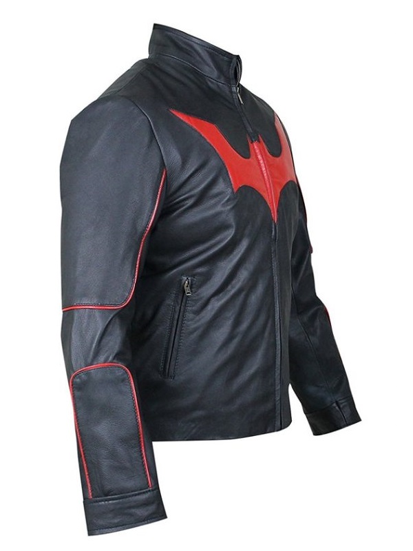 Batman Red Logo Beyond Terry Mcginnis Leather Jacket