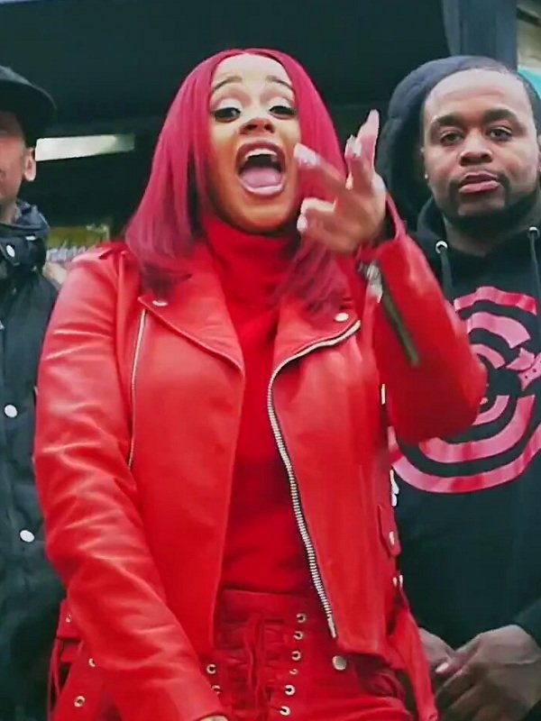 Rapper Cardi Red Barz Red Jacket