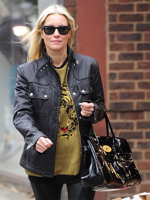 Actress Denise Van Outen Black Leather Jacket