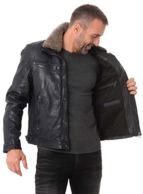 Men's Fur Collar Leather Jackets & Coats