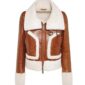 WomensB3ShearlingBrownSheepskinLeatherJacketFront
