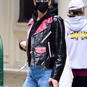 Irina Shayk Street Style Leather Jacket