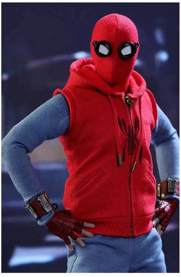 Spider-Man Homecoming Peter Parker Red Hoodie Sweatshirt Cosplay Costume Coat