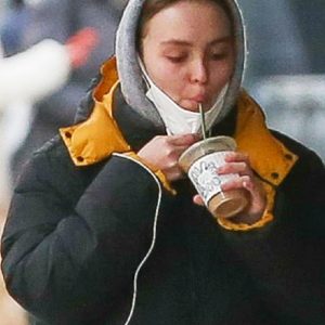 Actress Lily-Rose Depp NYC Puffer Jacket