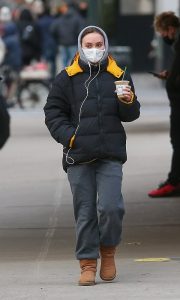 Lily-Rose Depp NYC Street Puffer Jacket