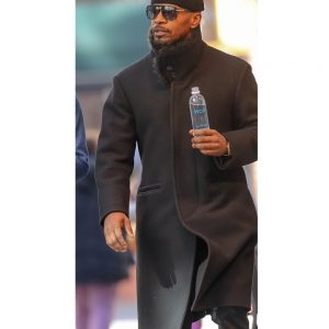 Jamie Foxx Black Wool Coat