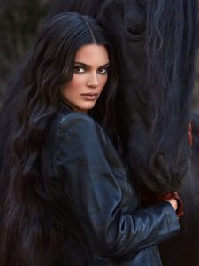 Kendall Jenner Riding-Inspired Fragrance Leather Jacket
