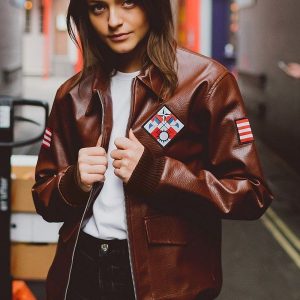 Video game series Ryo Hazuki Logo Leather Jacket