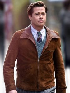 Brad Pitt Allied Suede Leather Jacket