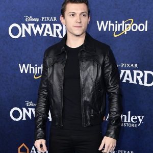 Actor Tom Holland Black Jacket Movie Onward