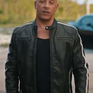 Vin Diesel Wear Cafe Racer Black Leather Jacket In F9 Movie