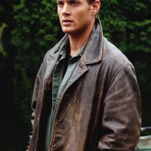 Actor Dean Winchester Distressed Leather Jacket In Supernatural