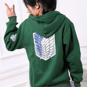 Manga Series Attack on Titan Shingeki Kyojin Green Hoodie