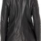 A WomenWearing Single Vent Classic Black Leather blazer