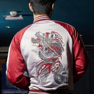 Young Men Wearing Video Game Series Yakuza The Dragon of Dojima Cosplay Jacket