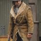 Actor Anson Mount wearing Suede Leather Coat In Hell on Wheels TV Series