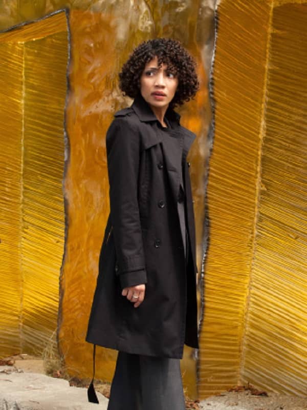 Jasika Nicole Fringe Astrid Farnsworth Black Coat