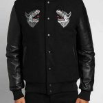 Raised By Wolves Souvenir Redux Black Varsity Jacket