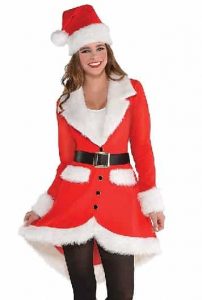 A Women Wearing Santa Costume Christmas Costume