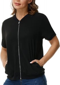 A Young Women Wearing Short Sleeve Casual Jacket
