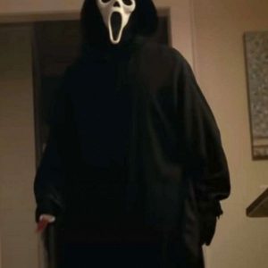 Men Wearing Scream Movie Ghostface Black Costume