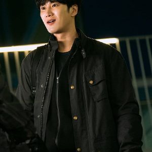 Ahn Bo-Hyun Wearing Black Cotton Jacket In My Name as Pil-do Jeon