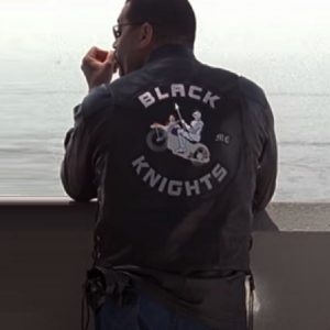 Actor Laurence Fishburne Wearing Black Leather Vest In Movie Biker Boyz as Smoke