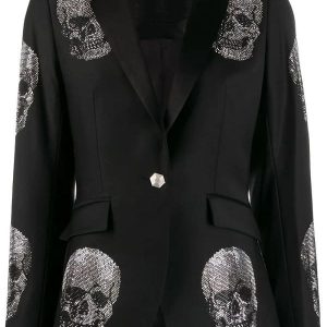 Skull Design Black Blazer