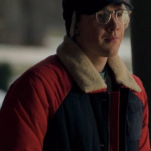 Actor Coby Bird Wearing Blue and Red Bomber fur Collar Jacket In Locke & Key sa Rufus Whedon