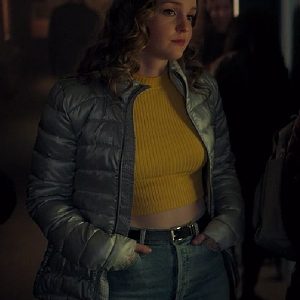 Hallea Jones Wearing Silver Bomber Jacket In Locke & Key as Eden Hawkins