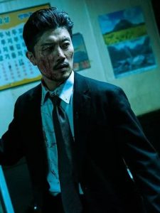 Actor Hee-Soon Park Wearing Black Suit In My Name as Choi Mu-Jin