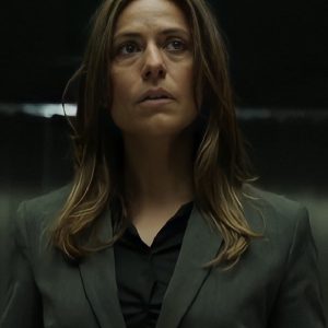 Actress Itziar Ituño Wearing Gray Suit In Money Heist