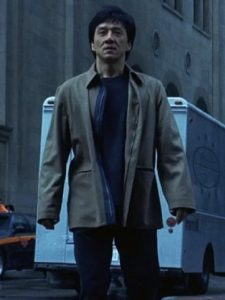 Jackie Chan Wearing Brown Coat In The Tuxedo as Jimmy Tong