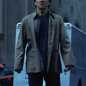 Jackie Chan Wearing Brown Coat In The Tuxedo as Jimmy Tong