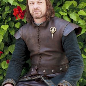 Sean Bean Wearing Brown Leather Vest In Game of Thrones