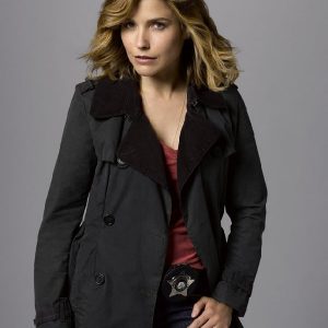 Actress Sophia Bush Wearing Black Coat In Chicago P.D. as Erin Lindsay