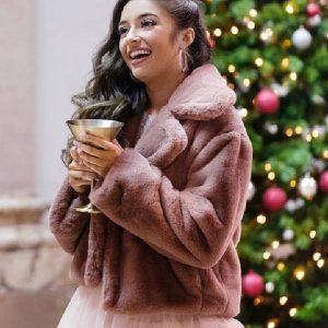 Faith Fernandez Wearing Brown Faux Fur Fluffy Jacket In Tv Series 12 - filmstarjacket