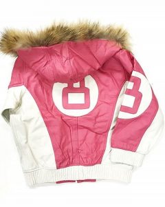 8 Ball Pink Leather Jacket Hoodie - filmstarjacket