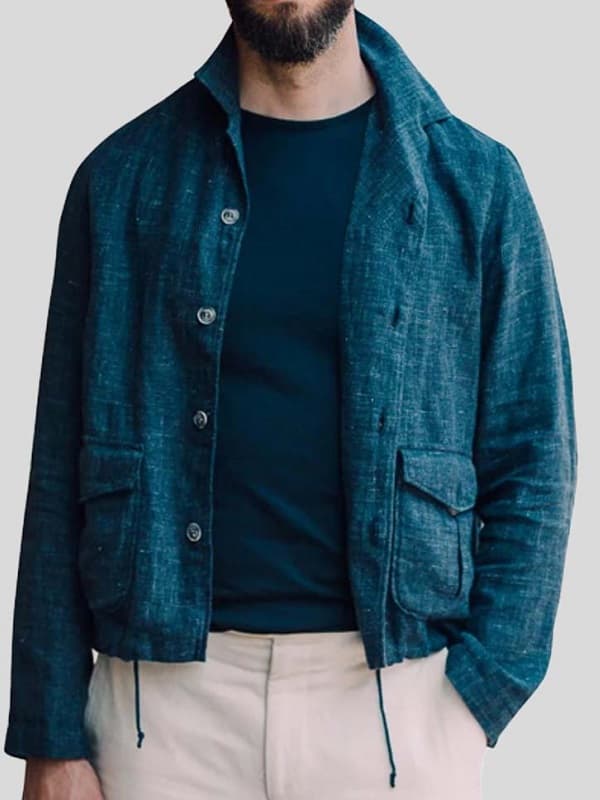 Shirt Style Blue Cotton Jacket In 2021 Movie No Time To Die as James Bond