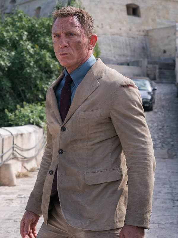Daniel Craig No Time to Die James Bond Beige Suit