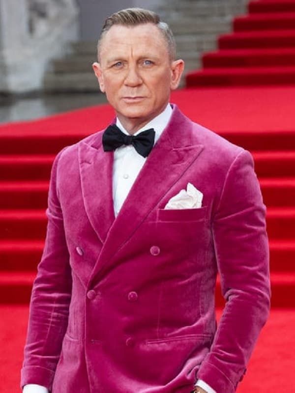 2021 Film No Time to Die Event Daniel Craig Pink Suit