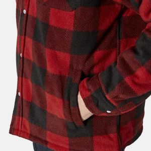 Red Casual Flannel Jacket
