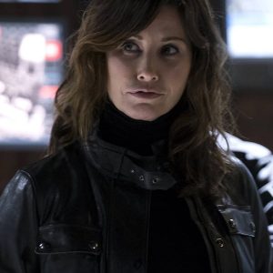 Gina Gershon Wearing Black Leather Jakcet In Brooklyn Nine-Nine as Lieutenant Melanie Hawkins