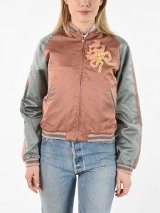 A Women Wearing Guccy Cat Bomber Jacket