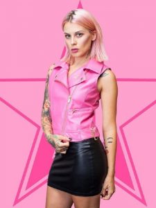 American Singer Jeffree Star Wearing Pink Leather Vest