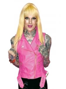 Stylish Singer,YouTuber Jeffree Star Wearing Pink Leather Vest