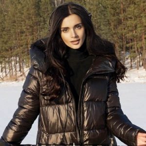 Korolova Wearing Black Puffer Hoodie Jacket - filmstarjacket