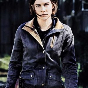Lauren Cohan Wearing Black Leather Jacket In The Walking Dead as Maggie Rhee