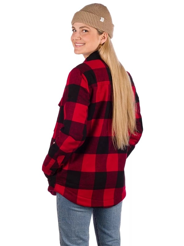 Long Sleeve Sherpa Lined Flannel Jacket