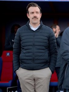 Jason Sudeikis Wearing Puffer Jacket In TV Series Ted Lasso